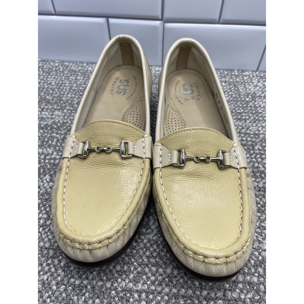 SAS Womens Shoes Sz‎ 6.5 Two Tone Slip In Comfort Bed Cream Beige Othepedic S4